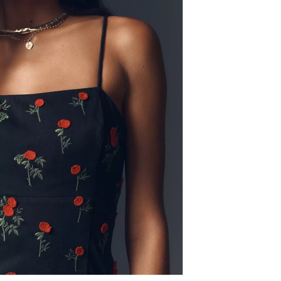 Anthropologie The Brynne 3D Spaghetti-Strap Dress by Maeve size 2p new with tag - Picture 3 of 7